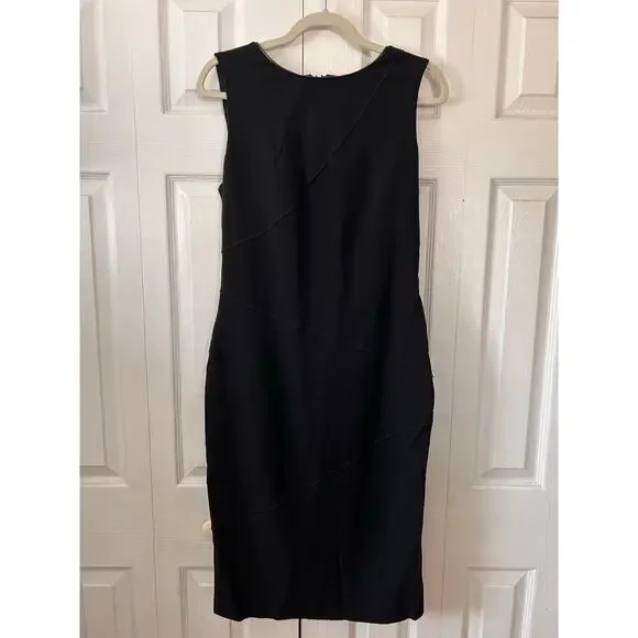 WHBM White House Black Market Black Sheath Dress Size 10 - Picture 3 of 10
